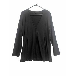 J Jill  stretch Sz M Black Top Cardigan